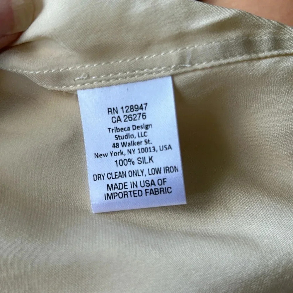 NWT Nili Lotan Elsie silk blouse champagne Size M - Picture 7 of 11